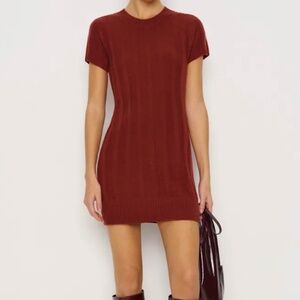 Reformation Sadie Cashmere Mini Dress Red - Size L